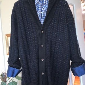 Brioni Mens Navy Blue Sweater